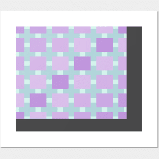 A mosaic in pastel green and purple colors Posters and Art